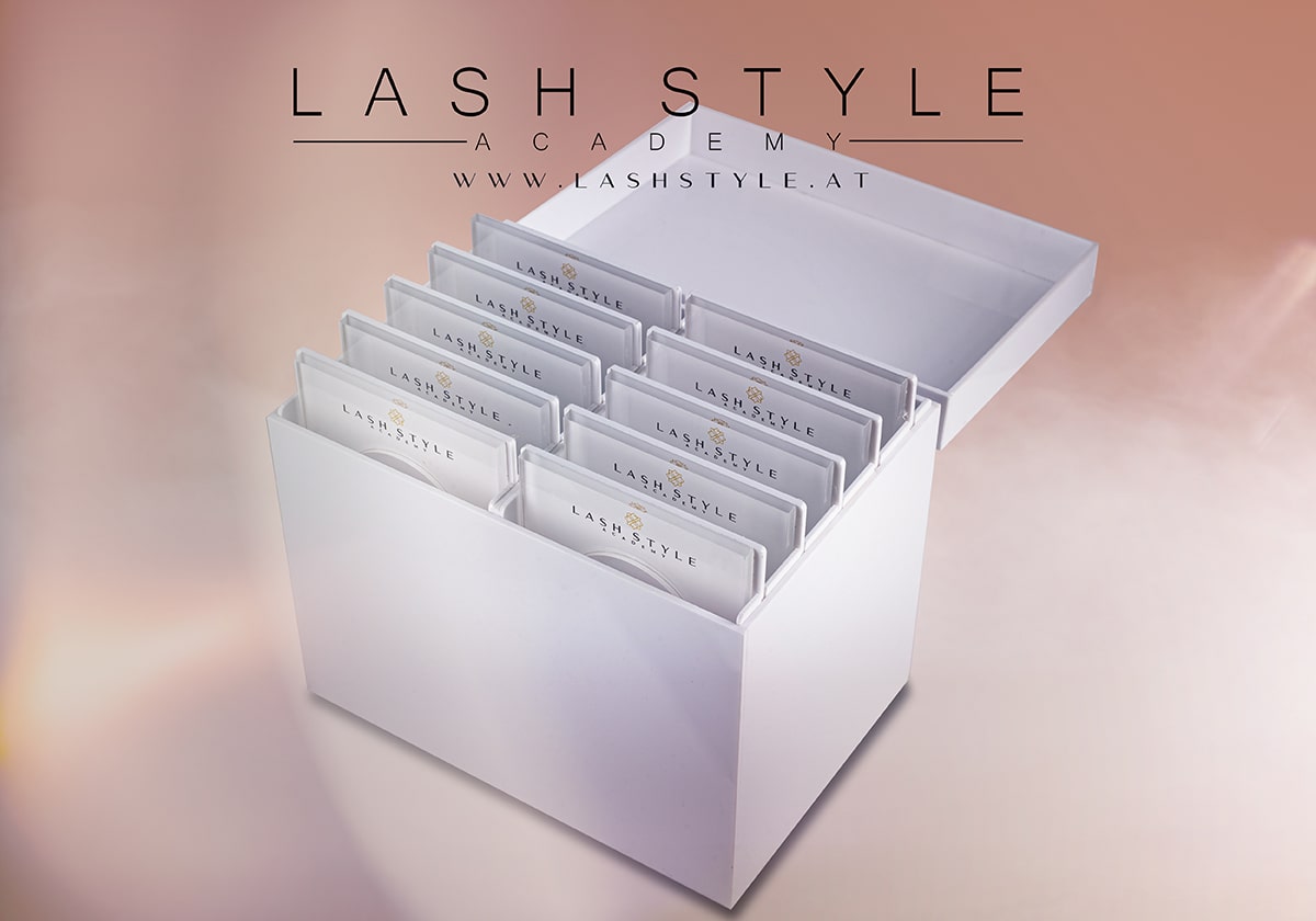 Contenitore per palette ciglia/ Supporto ciglia con posto per pietra di Jade